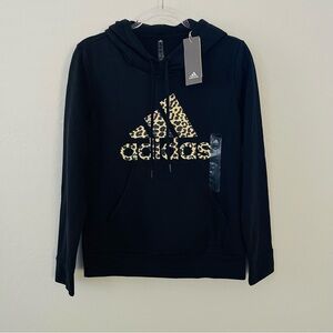 Adidas Black Hoodie with Cheetah Print